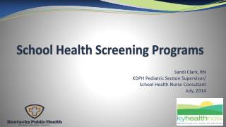 School Health Screening Programs
