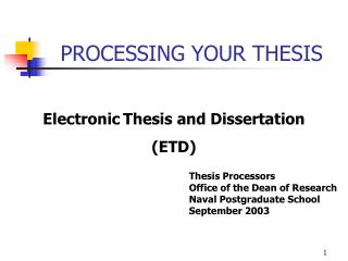 PROCESSING YOUR THESIS