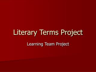 Literary Terms Project