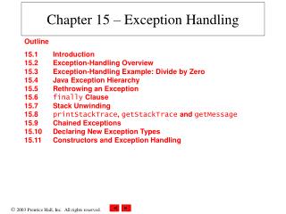 Chapter 15 – Exception Handling