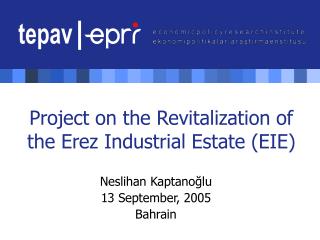 Project on the Revitalization of the Erez Industrial Estate (EIE)