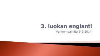 3. luokan englanti