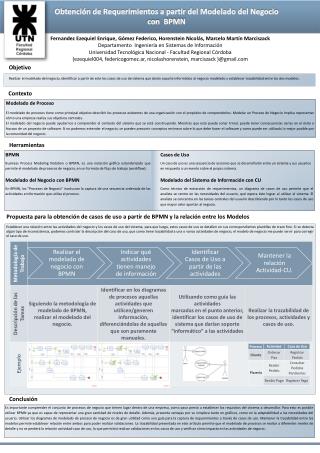 Obtención de Requerimientos a partir del Modelado del Negocio con BPMN