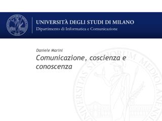 Comunicazione, coscienza e conoscenza