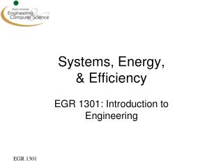 Systems, Energy, &amp; Efficiency