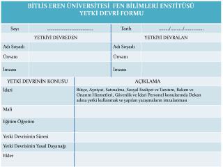 Yetki Devri (FBE)