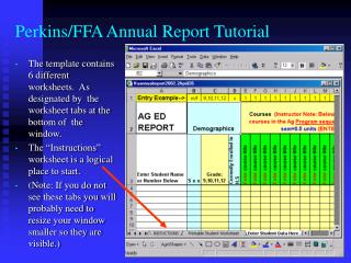 Perkins/FFA Annual Report Tutorial