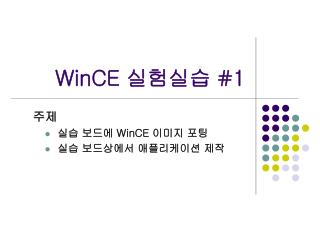 WinCE 실험실습 #1