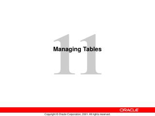 Managing Tables