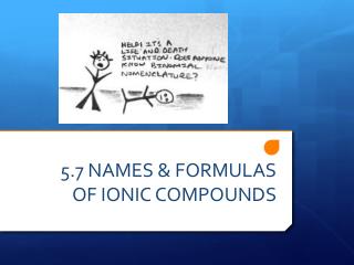 5.7 NAMES &amp; FORMULAS OF IONIC COMPOUNDS