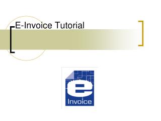 E-Invoice Tutorial