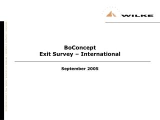 BoConcept Exit Survey – International