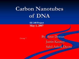 Carbon Nanotubes of DNA