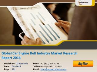 Global Car Engine Belt Market Size, Share, Study 2014