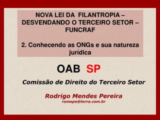 NOVA LEI DA FILANTROPIA – DESVENDANDO O TERCEIRO SETOR – FUNCRAF