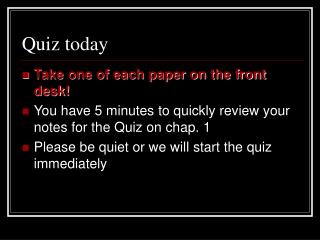 Quiz today