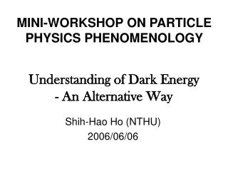 Understanding of Dark Energy - An Alternative Way