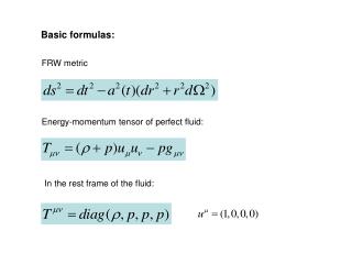 Basic formulas: