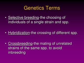 Genetics Terms