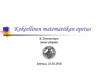 Kokeellinen matematiikan opetus