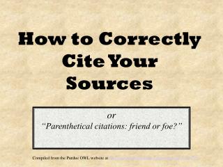 How to Correctly Cite Your Sources