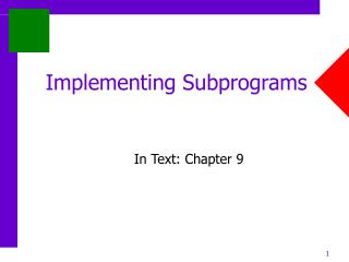 Implementing Subprograms