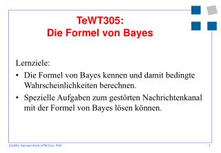 TeWT305: Die Formel von Bayes