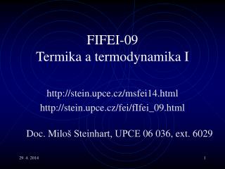 FIFEI-0 9 Termika a termodynamika I