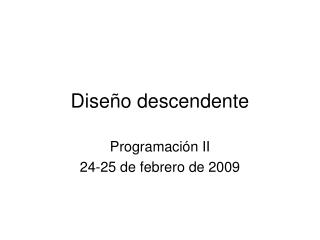 Diseño descendente