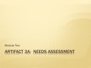 Artifact 3A: Needs Assessment