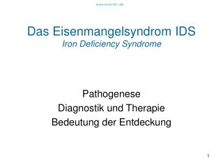 Das Eisenmangelsyndrom IDS Iron Deficiency Syndrome