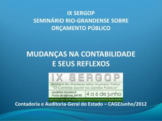 IX SERGOP SEMINÁRIO RIO-GRANDENSE SOBRE ORÇAMENTO PÚBLICO