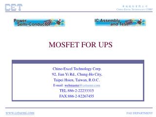 MOSFET FOR UPS