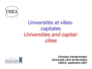 Universités et villes-capitales Universities and capital-cities