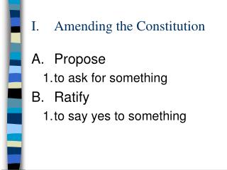 I.	 Amending the Constitution