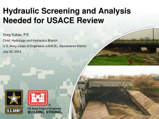 Hydraulic Screening and Analysis Needed for USACE Review