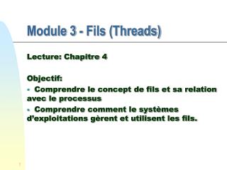Module 3 - Fils (Threads)