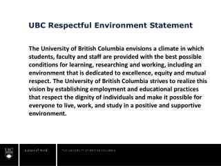 UBC Respectful Environment Statement