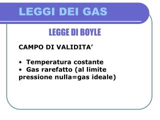 LEGGI DEI GAS