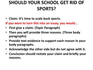 SHOULD YOUR SCHOOL GET RID OF SPORTS?