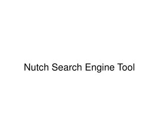 Nutch Search Engine Tool
