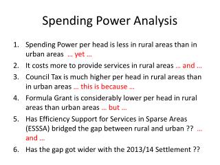 Spending Power Analysis