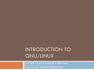 Introduction to GNU/Linux