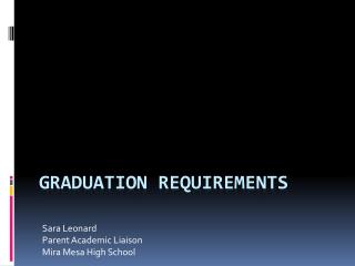 GRADUATION REQUIREMENTS