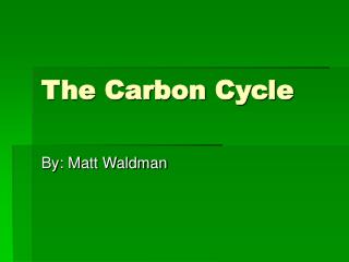 The Carbon Cycle