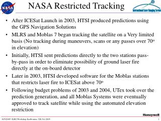 NASA Restricted Tracking