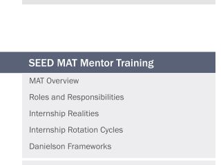 SEED MAT Mentor Training