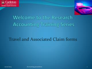 Welcome to the Research Accounting Training Series