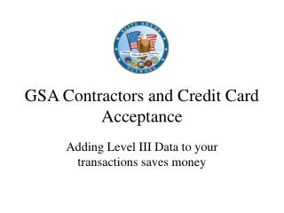 GSA Contractors and Credit Card Acceptance