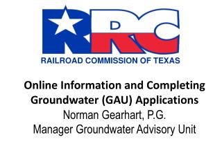 Groundwater Advisory Unit